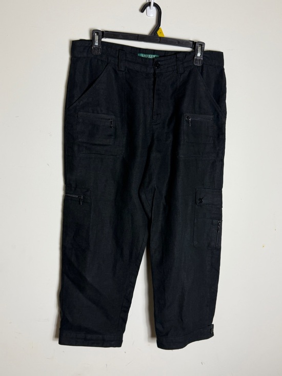 Lauren Ralph Lauren black linen cargo pants size 8 - Picture 13 of 16